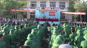 Quang cảnh lễ giao nhận quân năm 2019 tại Huyện đội Châu Thành